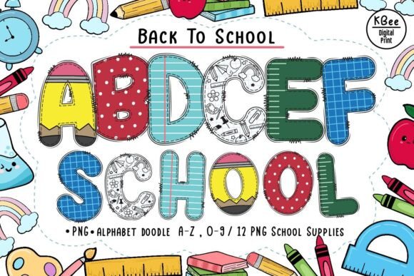 Download Back to School Doodle Alphabet Letters - Back to school Collection